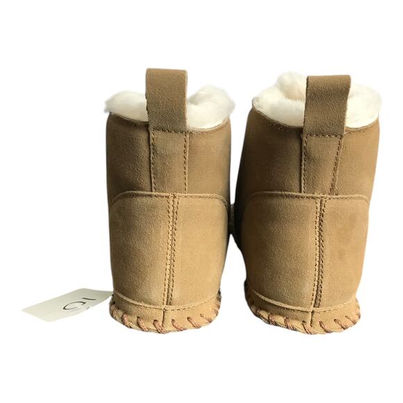 Vermont Country Store Bootie Slippers Womens Sz10 Chestnut Leather Shearling New - Picture 4 of 7